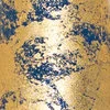 Capri blue - Gold color leaf craquelé